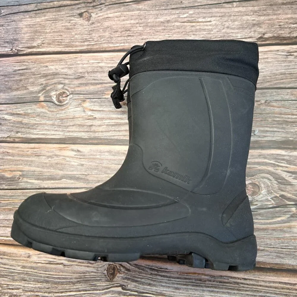 Kamik Kids Rubber Snow boots size‎ 1 black Excellent condition